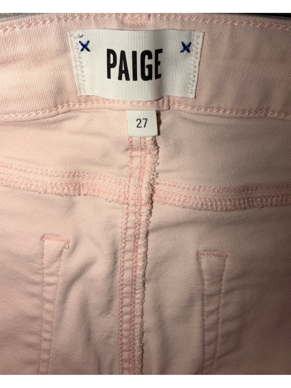 PAIGE Verdugo Crop Mid-Rise Skinny Pink Sz 27 Designer - Picture 6 of 8